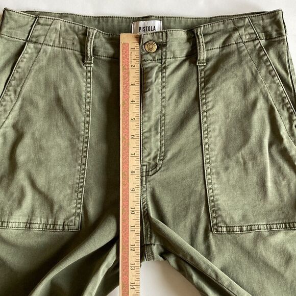 Pistola Mara Straight Leg Crop Pant Olive Size 31 - Picture 9 of 10